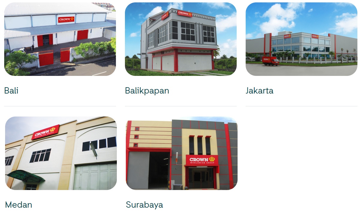 Map of Crown’s document storage locations in Indonesia