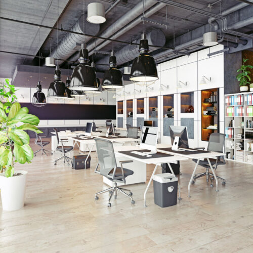 Modern records management office.