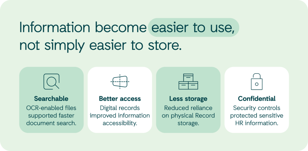 information became easier to use, not just simply easier to store